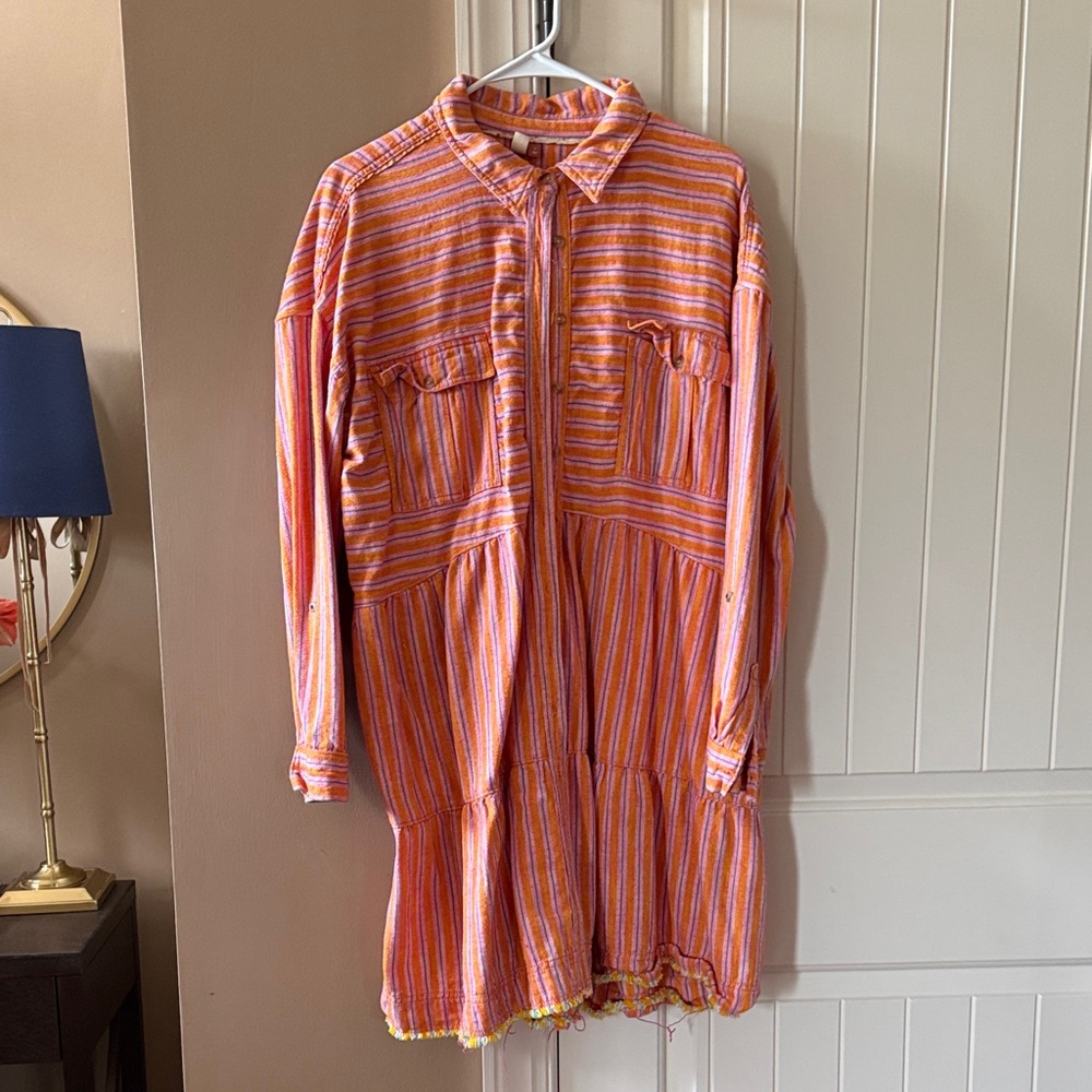 Pilcro Striped Pink and Orange Dress